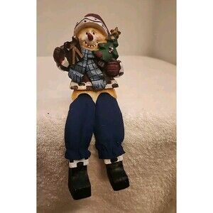 Snowman Sitting Ornament 4.5" From Bottom Up. Christmas Decor 6" Tall